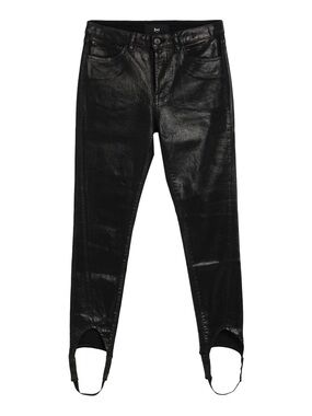 3x1 Black Coated Stirrup Skinny Jeans - Women's
